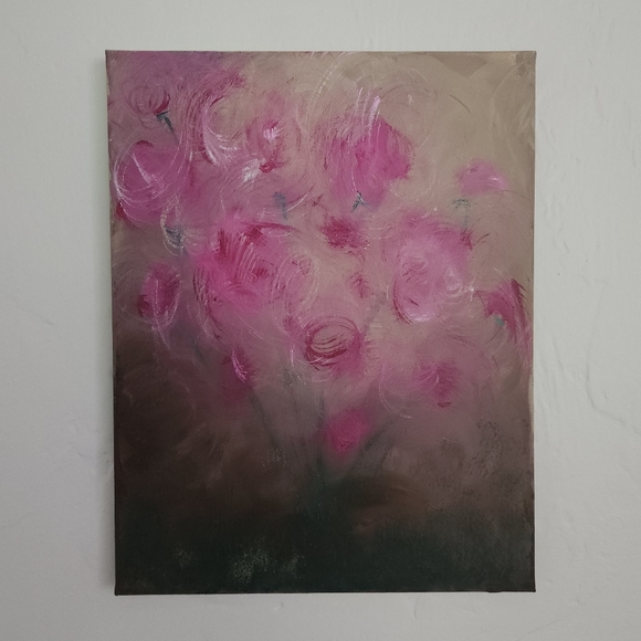 "Beauty from Ashes" original hand painted abstract roses flowers canvas painting - Picture 8 of 8